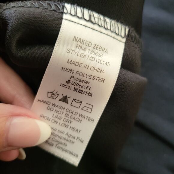 Naked Zebra black long sleeve fluted sleeve dress - Picture 6 of 6